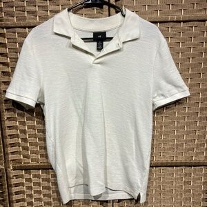 H&M Off-White Textured Polo